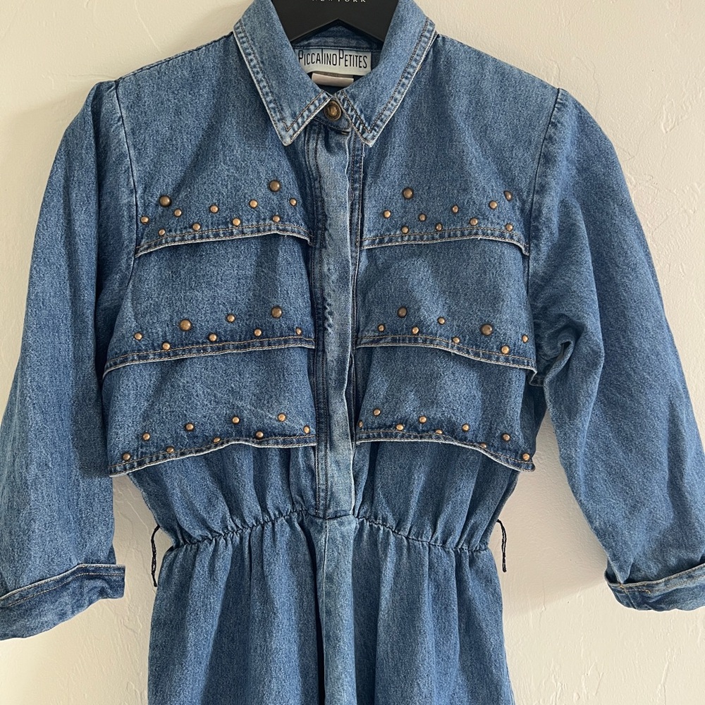 VINTAGE Piccalino Petites Studded Denim Dress